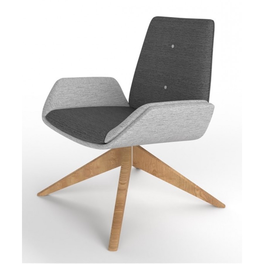 Follow Lounge Chair With Wooden Pyramid Base